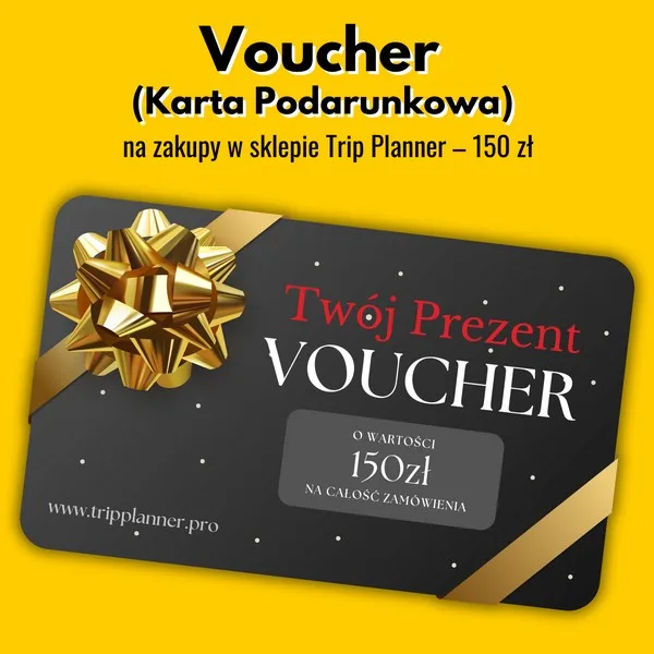 Voucher karta podarunkowa na zakupy w sklepie Trip Planner o wartości 150 zł. Podaruj niezapomniany prezent dla pasjonata motocyklowych przyg&oacute;d!