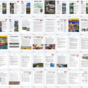 Widok stron gotowca wyprawowego dla motocyklistów do Bośni i Hercegowiny z trasami GPX