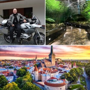 Autor przewodnika motocyklowego Litwa, Łotwa, Estonia na BMW GS, panorama w Tallinnie oraz muzeum morza w Kłajpedzie.